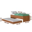 Ver imagem 4 de Cama Box de Solteiro com Auxiliar Nogal Torca Jm Móveis