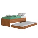 Ver imagem 2 de Cama Box de Solteiro com Auxiliar Nogal Torca Jm Móveis