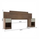Ver imagem 3 de Cabeceira de Casal Sublime 2 Gavetas 2 Nichos Castanho/off