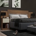 Ver imagem 1 de Cabeceira de Casal Sublime 2 Gavetas 2 Nichos Castanho/off