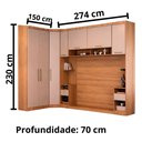 Ver imagem 2 de Conjunto Quarto Queen 6 Peças 7 Portas 2 Gavetas Paris Eucamóveis