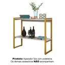 Ver imagem 2 de Aparador Decorativo ou Cantinho do Café Isis C/prateleira - Dourado/off-white