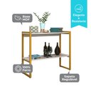 Ver imagem 3 de Aparador Decorativo ou Cantinho do Café Isis C/prateleira - Dourado/off-white