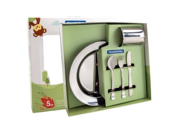 Kit Infantil Refeição Baby Friends Aço Inox 5 Peças Tramontina - 3