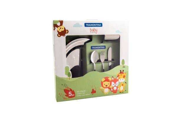 Kit Infantil Refeição Baby Friends Aço Inox 5 Peças Tramontina - 2