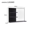 Ver imagem 3 de Armário Para Banheiro Lugano Preto 60 x 45cm