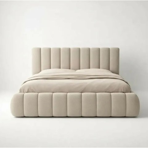 Cama Box Casal Riviera Estofada para Quarto Elegante Linho Premium Luxo