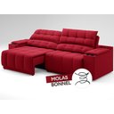 Ver imagem 7 de Sofá com Porta Copos Carregador Usb Ret Rec Samurai 2,30m Velosuede Vermelho - Netsofas