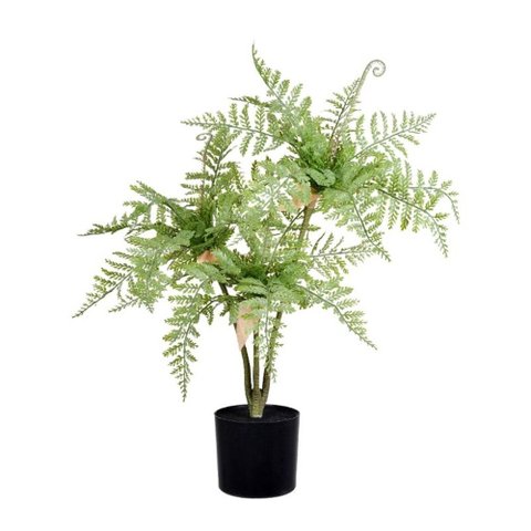 Samambaia Artificial Flocada no Vaso Verde Claro 63cm