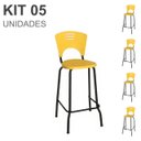 Ver imagem 2 de Kit 05 Banquetas Fixa Alta Piacere - Cor Amarelo - 34109