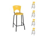 Ver imagem 1 de Kit 05 Banquetas Fixa Alta Piacere - Cor Amarelo - 34109