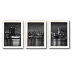 Conjunto de Quadros Cidades - Brooklin - Moldura Branca - 1