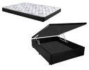 Ver imagem 1 de Cama Box Baú Casal Green Preto + Colchão Espuma D33 138x188x14
