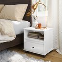 Ver imagem 2 de Conjunto 2 Mesas de Cabeceira Box 1 Gaveta para Quarto - Branco