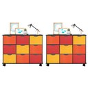 Ver imagem 1 de Kit 2 Nichos Organizadores com 9 Gavetas Preto/Colorido - FdECOR