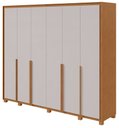 Ver imagem 1 de Guarda-Roupas Casal 6 Portas 8 Gavetas com Pés 100% MDF Imperatore - Lp - Rei de Casa Amendoa Clean/