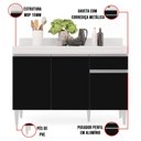 Ver imagem 3 de Balcão 01 Gaveta Vick 120cm Branco Preto