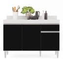 Ver imagem 5 de Balcão 01 Gaveta Vick 120cm Branco Preto