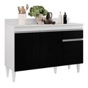 Ver imagem 1 de Balcão 01 Gaveta Vick 120cm Branco Preto