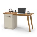 Ver imagem 4 de Escrivaninha Retangular Theo Moderno 1 Gaveta 136cm Off White Cumaru Casah