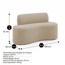 Ver imagem 2 de Sofá Compacto Moderno Orgânico Sora 100cm Suede Bege - Desk Design