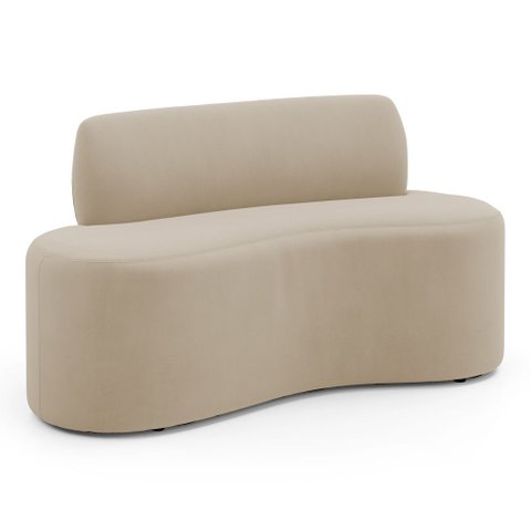 Sofá Compacto Moderno Orgânico Sora 100cm Suede Bege - Desk Design