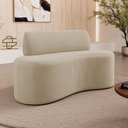 Ver imagem 3 de Sofá Compacto Moderno Orgânico Sora 100cm Suede Bege - Desk Design