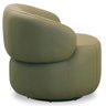 Poltrona Decorativa Giratória Orgânica para Sala Living Nevile L06 Couro Verde Musgo - Lyam Decor - 6