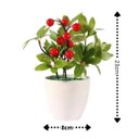 Ver imagem 4 de Vaso Decorativo Natalino Folhagens e Berries 23cm Vaso Branco com Pick Natalino