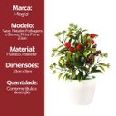 Ver imagem 5 de Vaso Decorativo Natalino Folhagens e Berries 23cm Vaso Branco com Pick Natalino