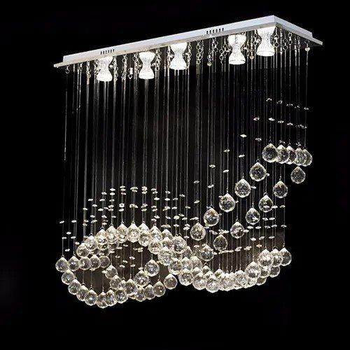 Lustre para Sala, Quarto, Hall, Sala de Jantar em Cristal K9 Base 70x18:70cm