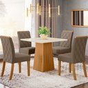 Ver imagem 1 de Mesa de Jantar 4 Lugares Dora Nature/off White/bege Se79 - Henn