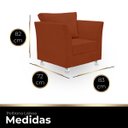 Ver imagem 3 de 01 Poltrona Lisboa Suede Terracota - Pandora Decor