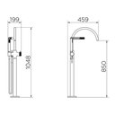 Ver imagem 2 de Misturador Monocomando de Piso para Banheira Docol Mix&match 90015942044 com Ducha Níquel Escovado