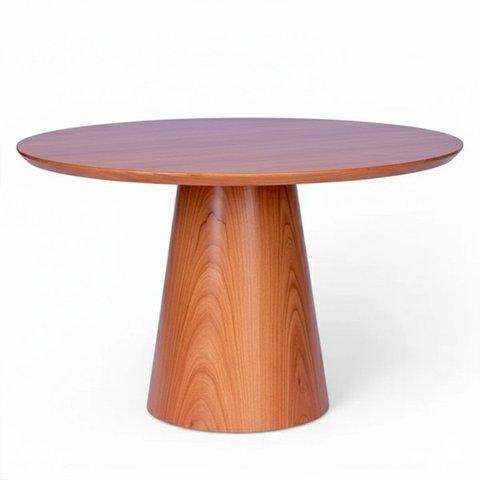 Mesa de Jantar Redonda para 5 Lugares 130cm Liz Base Cone Amadeirado CCS