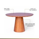 Ver imagem 2 de Mesa de Jantar Redonda para 5 Lugares 130cm Liz Base Cone Amadeirado CCS