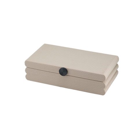 Caixa Decorativa em Couro Sintético Cinza 30cm Ah0629 Btc