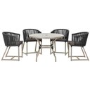 Ver imagem 1 de Mesa com 4 Cadeiras e Noronha Estofado 11 Trama Original Preto