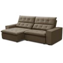 Ver imagem 7 de Sofá Retrátil Reclinável para Sala 3 Lugares 250cm Vincent F04 Veludo Amêndoa - Lyam Decor