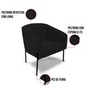 Ver imagem 5 de Poltrona Pé de Ferro Preto Kit 2 Stella Linho Preto A79 D03 - D'Rossi
