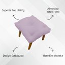Ver imagem 3 de Puff Decorativo Retangular para Sala Penteadeira Marty Linho