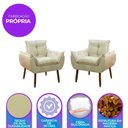 Ver imagem 6 de Kit 2 Poltrona Decorativa Sala de Estar Escritório Quarto Prime Cor: Bege