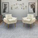 Ver imagem 5 de Kit 2 Poltrona Decorativa Sala de Estar Escritório Quarto Prime Cor: Bege