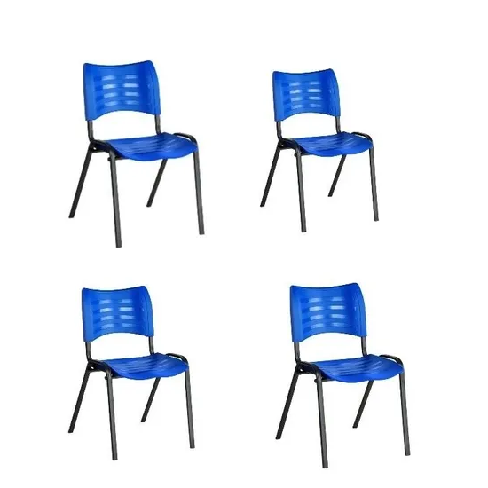 Kit 4 Cadeiras Plásticas 04 Pés Azul - 2019