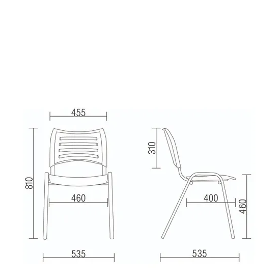 Kit 4 Cadeiras Plásticas 04 Pés Azul - 2019 - 3
