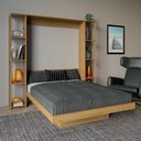 Ver imagem 1 de Cama Casal Articulada com Estante 8 Prateleiras e 2 Nichos Cor:amêndoa