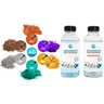 Resina Epoxi p/ Artesanato Baixa Espessura 1KG + 6 Cores Metálicas Resinas ag - 6