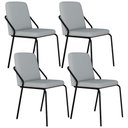 Ver imagem 1 de Kit 04 Cadeiras Estofada para Sala de Jantar Loft Preto C01 Courino Saturno Off White - Lyam Decor