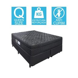 Cama Box Queen + Colchão Portobel De Mola Arezzo Black Light - 4