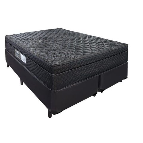 Cama Box Queen + Colchão Portobel De Mola Arezzo Black Light